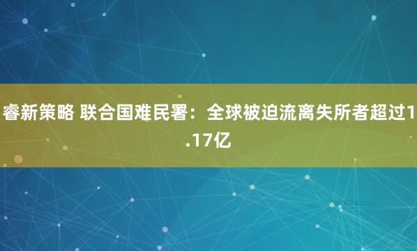 睿新策略 联合国难民署：全球被迫流离失所者超过1.17亿